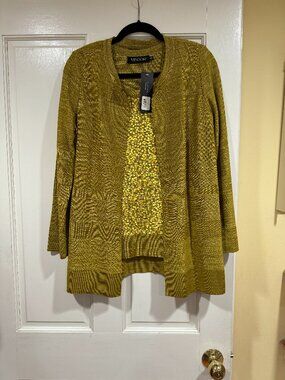 NEW with Tags $500 Misook 2 pc Sweater Set w Sequin Tank sz S
